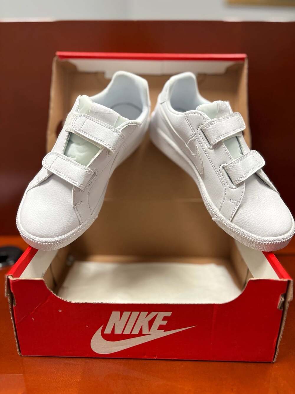 Nike Court Royale PSV Size 1.5Y White Leather Sneakers
